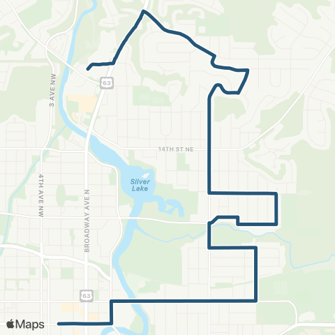 Rochester Public Transit 102 map