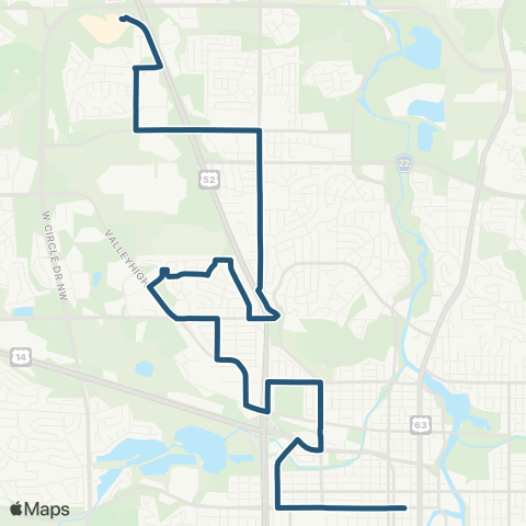 Rochester Public Transit 25 map