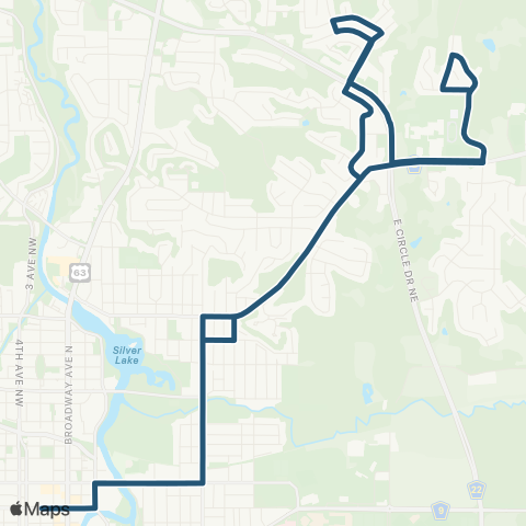 Rochester Public Transit 116 map