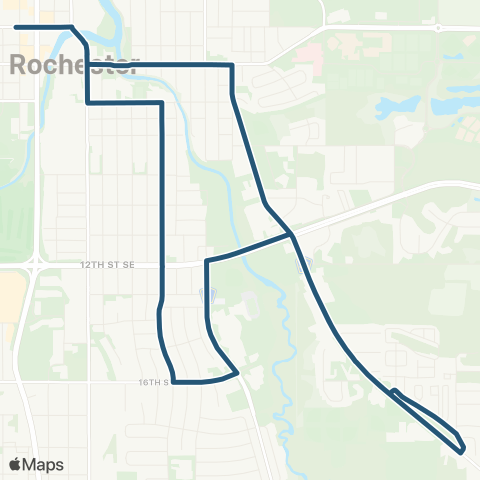 Rochester Public Transit 22 map