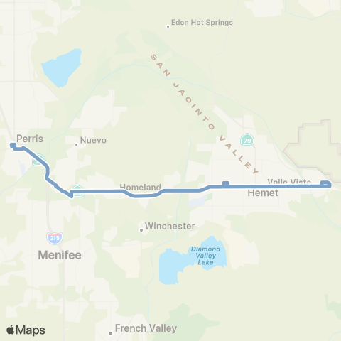 Riverside Transit Agency Florida & New Chicago to Perris STC map