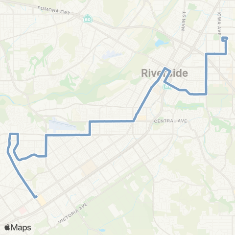 Riverside Transit Agency Hunter Park Metro-Galleria map