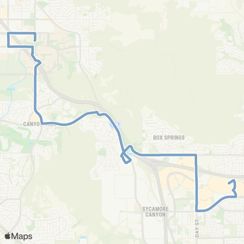 Riverside Transit Agency UCR-Moreno Valley map