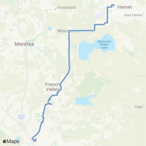 Riverside Transit Agency Hemet-Winchester-Temecula map