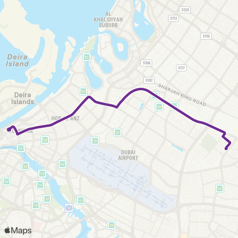 RTA Gold Souq Bus Sta - Al Qusais Bus Sta map