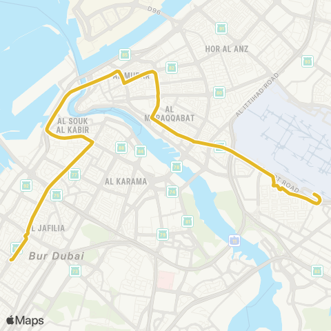 RTA Airport Terminal 3 - Al Satwa Bus Sta map