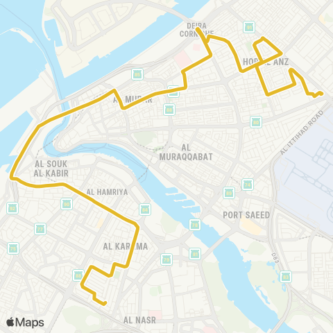 RTA Al Karama Bus Station - Abu Hail MS map