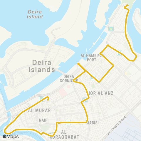 RTA Al Baraha Bus Sta - Mamzar Beach Park map