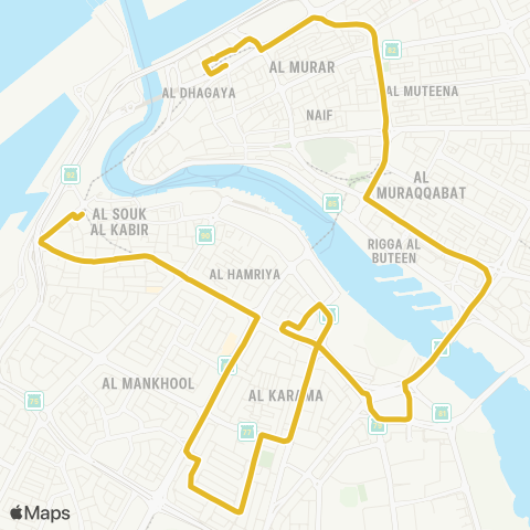 RTA Gold Souq Bus Sta - Al Ghubaiba Bus Sta map