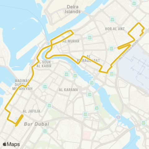 RTA Al Satwa Bus Sta - Hor Al Anz E, Qiyadah MS map