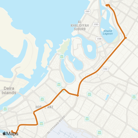 RTA Union Bus Sta - Al Jubail Bus Sta map