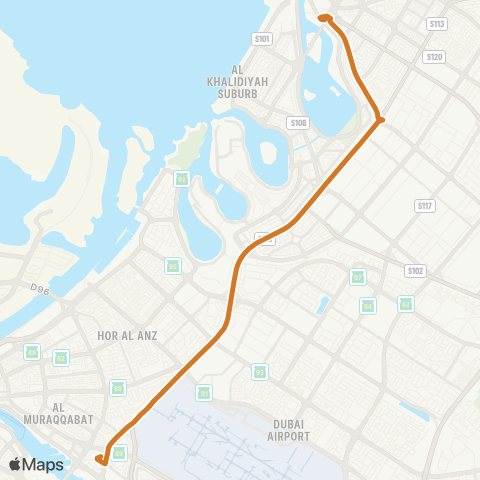 RTA Deira City Ctr Bus Sta - Al Jubail Bus Sta map