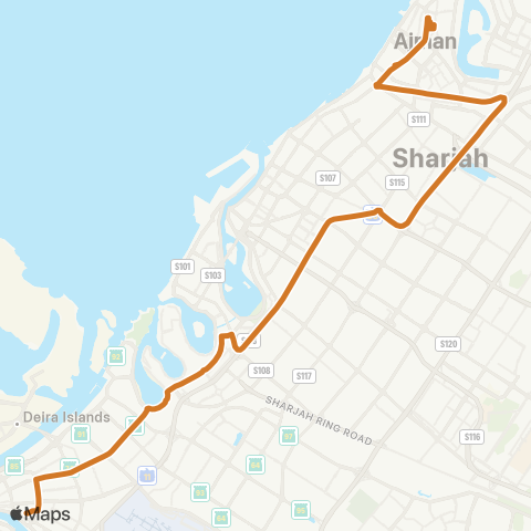 RTA Union Bus Station - Ajman Bus Station map