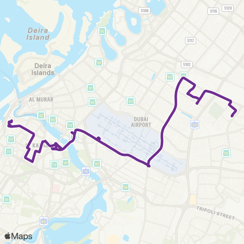 RTA Al Karama Bus Sta - Al Qusais Bus Sta map