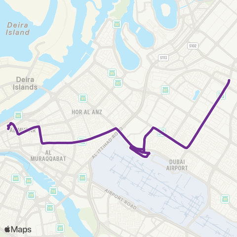 RTA Gold Souq Bus Sta - Al Qusais Ind'L Area 2 map