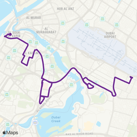 RTA Al Ghubaiba Bus Sta - Al Rashidiya Bus Sta map