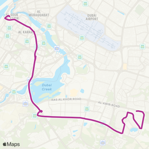 RTA Al Ghubaiba Bus Sta - Int'L City Bus Sta map