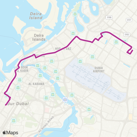 RTA Lulu Village - Al Satwa Bus Station map