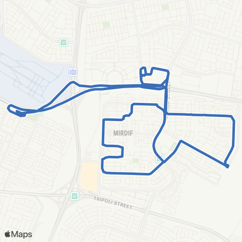 RTA Al Rashidiya Bus Station - Mirdiff West map