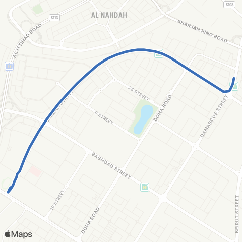 RTA Stadium Bus Sta - Qusais Ind'L Area 4 map