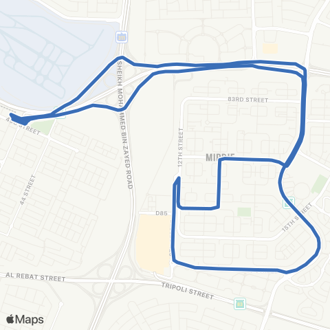 RTA Al Rashidiya Bus Sta - Dtwn Mirdiff Gate map