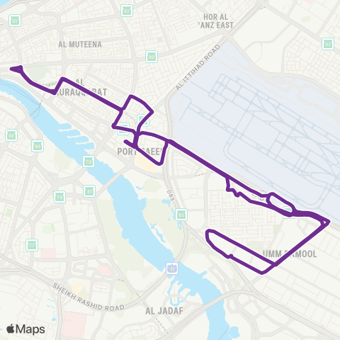 RTA Baniyas MS - Al Garhoud, Rta Hq map