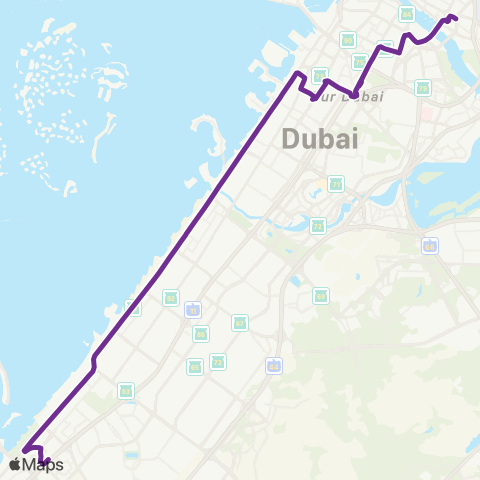 RTA Deira City Ctr Bus Sta - Dubai Internet City MS map