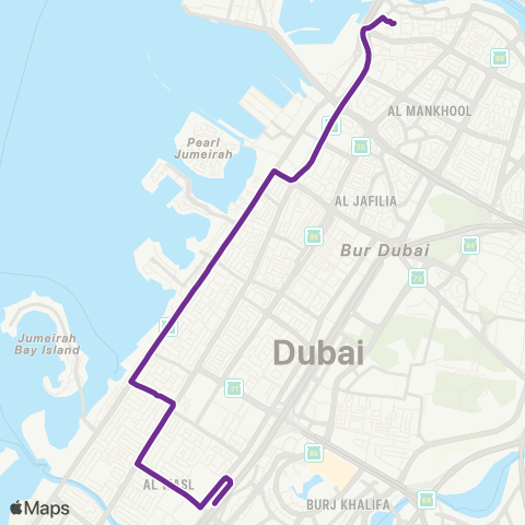 RTA Al Ghubaiba Bus Sta - Business Bay MS map