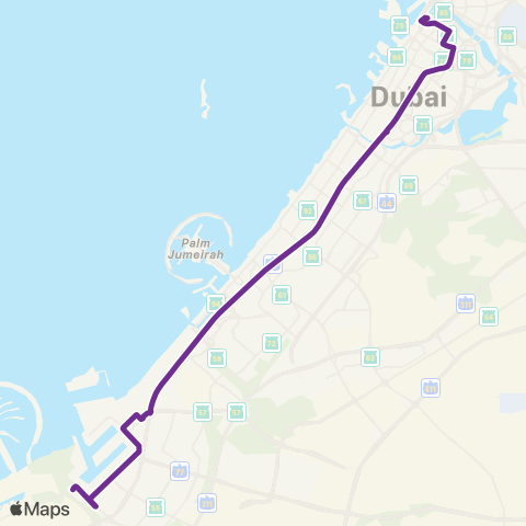 RTA Al Ghubaiba Bus Sta - Jebel Ali Bus Sta map