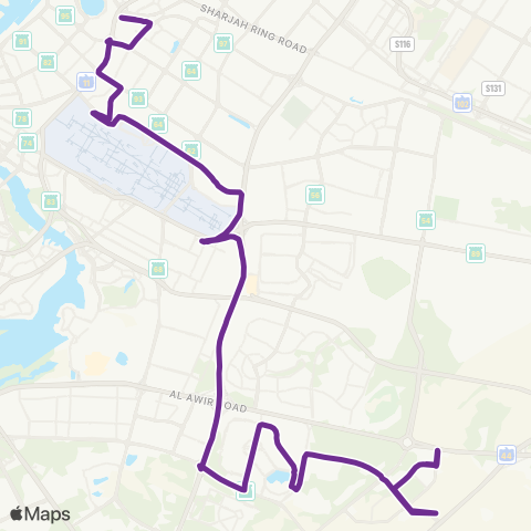 RTA Al Nahda 1, Terminus 2 - Al Warsan 3 map