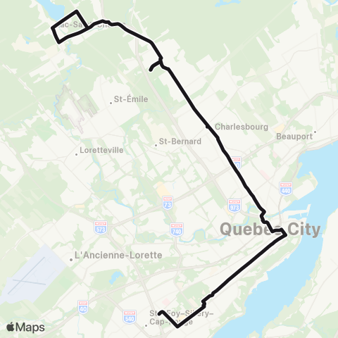 RTC Place d'Youville - Lac-Saint-Charles map