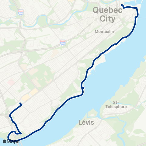 RTC Terminus Gare-du-Palais - Ste-Foy Centre map