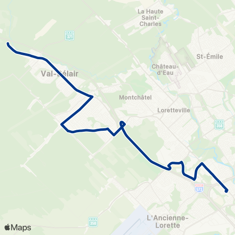 RTC Terminus les Saules - Val-Bélair map