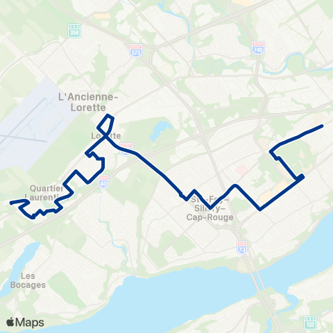 RTC Ste-Foy Ctre / Univ.Laval / Cégep Garneau - Champigny map