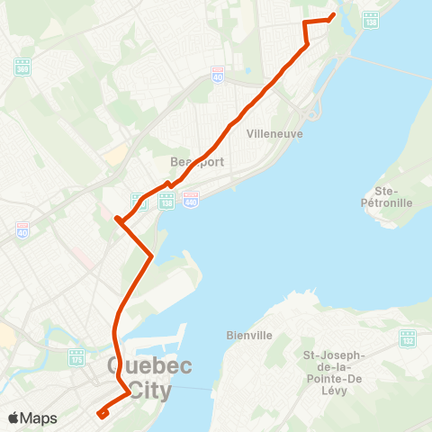 RTC Colline Parlementaire - Terminus Chute-Montmorency map