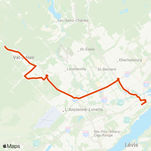 RTC Colline Parlementaire - Val-Bélair map