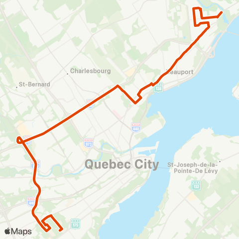 RTC Univ.Laval / Cégep Garneau - Terminus Chute-Montmorency map