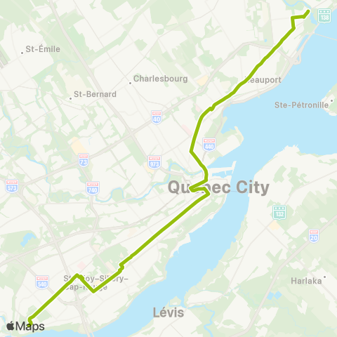 RTC Terminus Chute-Montmorency - Pointe-de-Ste-Foy map