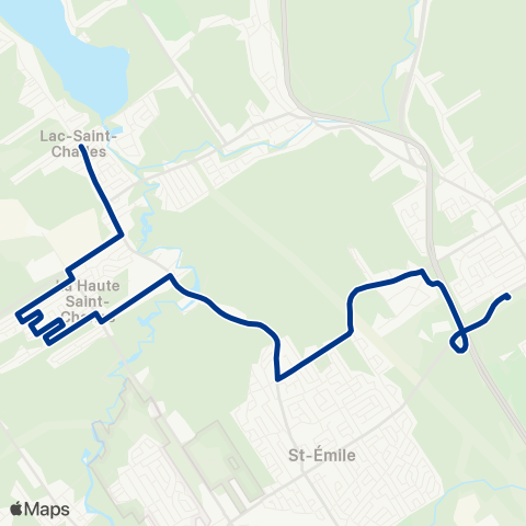 RTC Lignes scolaires École Secondaire du Phare - du Lac-St-Charles / Delage map