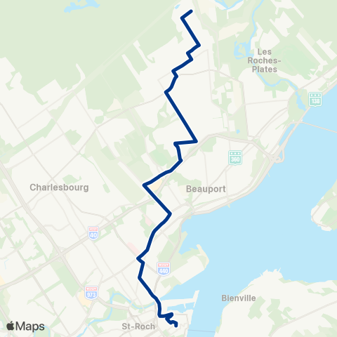 RTC Terminus Beauport / Vieux-Québec - Ste-Thérèse-de-Lisieux map