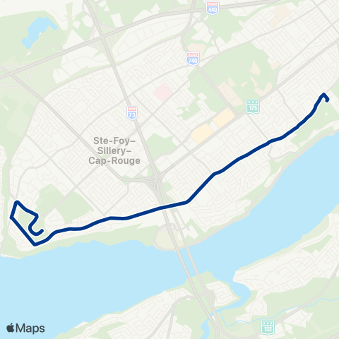 RTC Lignes scolaires - Pointe-de-Sainte-Foy map