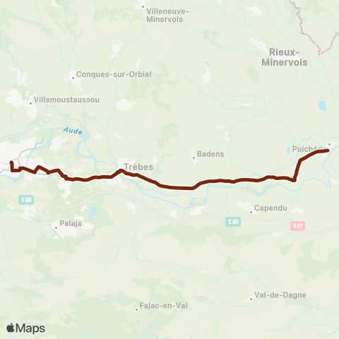 RTCA Puichéric-Carcassonne map