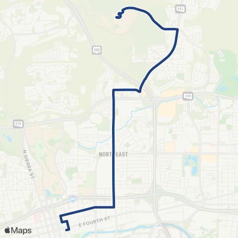 RTC Ride TMCC via Sutro / Clear Acre map