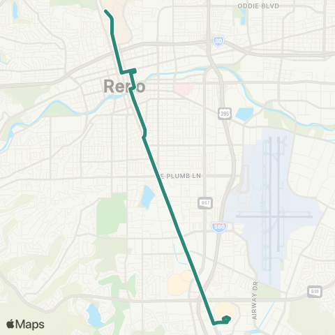 RTC Ride RTC RAPID - Virginia Line (Virginia St.) map