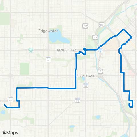 RTD West 1st Avenue map