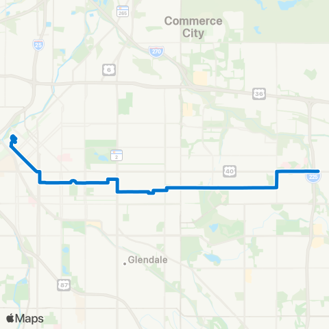 RTD East 12th Avenue map