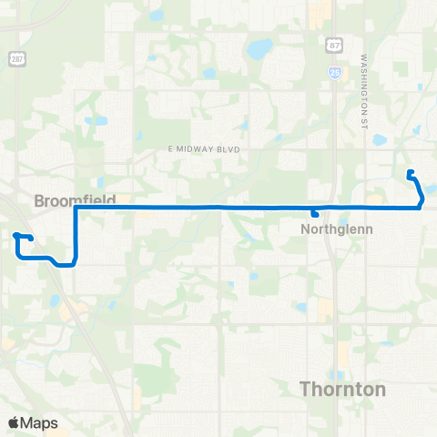 RTD 120th Avenue Crosstown map