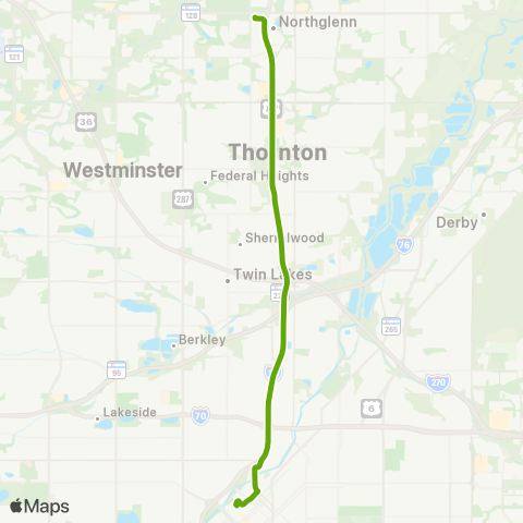 RTD Wagon Road / Thornton Express map