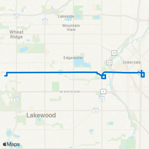 RTD West Colfax Avenue map