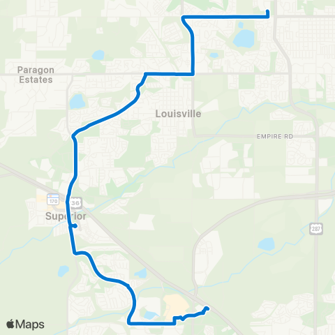 RTD Lafayette / Louisville / Broomfield map